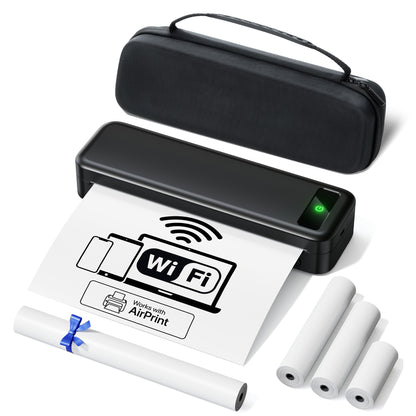 TATTMUSE A285M Pro AirPrint Wi-Fi Inkless Portable Printer, 8.5x11, Black