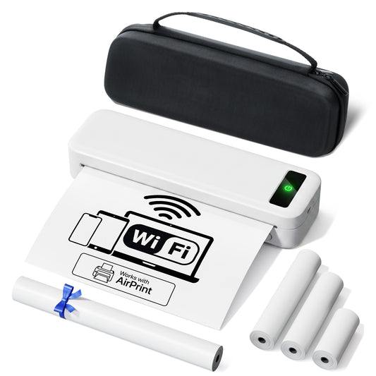 TATTMUSE A285M Pro AirPrint Wi-Fi Inkless Portable Printer, 8.5x11, White