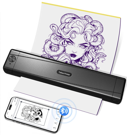 TATTMUSE 2026 New Version Tattoo Stencil Printer Machine with 10pcs Transfer Paper, Wireless Bluetooth Thermal Tattoo Machine for Tattooing Beginner & Studio, Compatible with Phone & Pad
