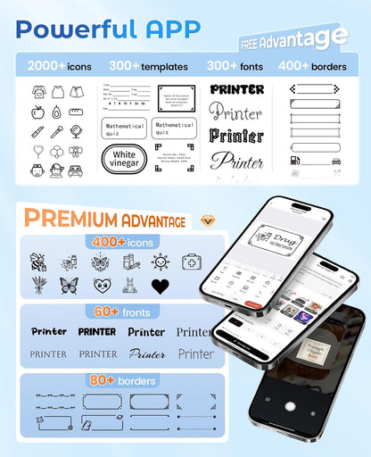 Label Maker Machine with Tape, A421 Bluetooth Label Portable Thermal Printer for Small Business & Home, Inkless Printer for Barcode, Address, Office, Compatible with iOS & Android, with 1 Roll Label