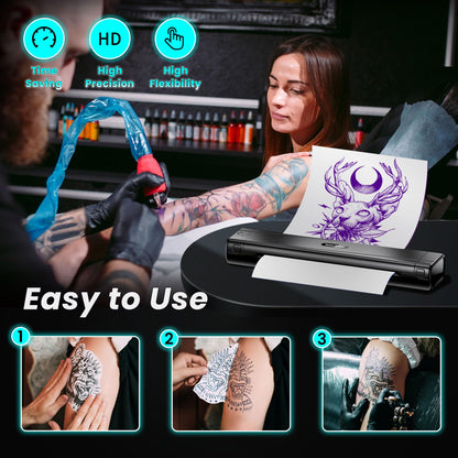 TATTMUSE Portable Printers Wireless for Travel Compatible with Phone & Pad, Bluetooth Small Mobile Compact Printer for Phone Laptop, Support 8.5'' x 11'' US Letter & A4 Thermal