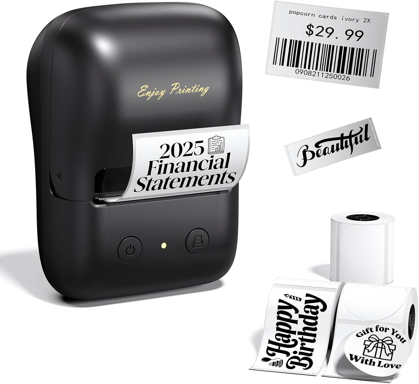TATTMUSE Label Maker, A421 Bluetooth Mini Label Printer, PortableThermal Sticker Printer Machine with Tape for Barcode, Address, Organization,Address,for Home, Office,School,Small Business