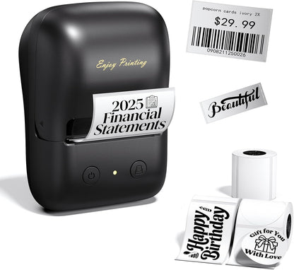 TATTMUSE Label Maker, A421 Bluetooth Mini Label Printer, PortableThermal Sticker Printer Machine with Tape for Barcode, Address, Organization,Address,for Home, Office,School,Small Business