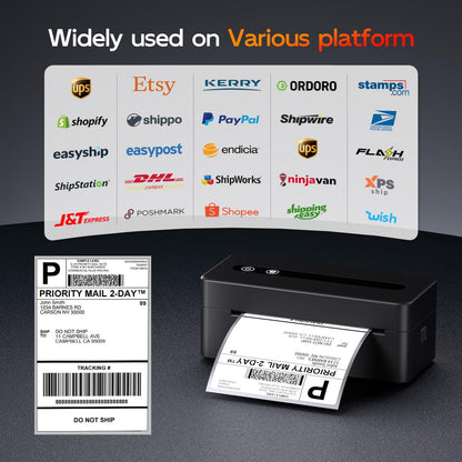 TATTMUSE Shipping Label Printer Bluetooth, Postage Thermal Label Printer 4x6 for Business, 2411BT Die-Cut Machines Compatible with Amazon, Royal Mail, Support iOS, Android, Windows and Mac