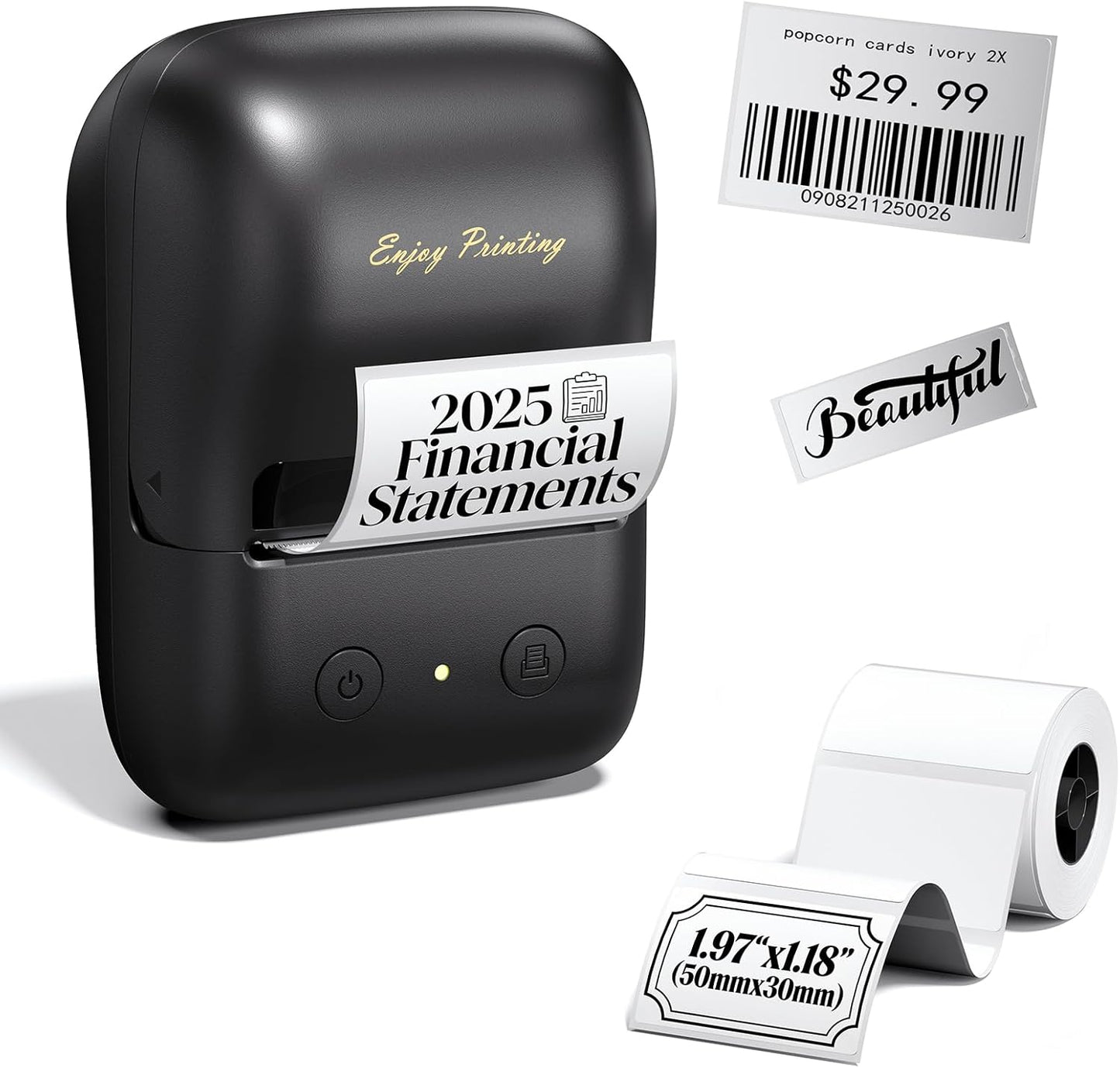TATTMUSE Label Maker, A421 Label Maker Machine with Tape, Mini Thermal Label Printer for Barcode, Address,Small Business,Home,Office,School,Thermal Printer Compatible with Phone & PC