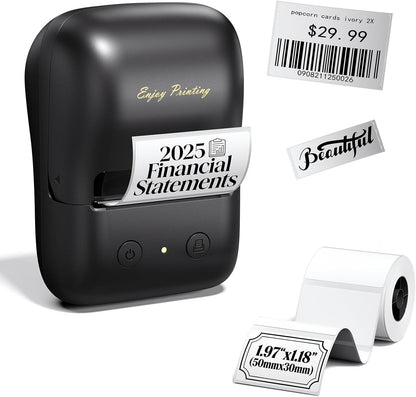 TATTMUSE Label Maker, A421 Label Maker Machine with Tape, Mini Thermal Label Printer for Barcode, Address,Small Business,Home,Office,School,Thermal Printer Compatible with Phone & PC